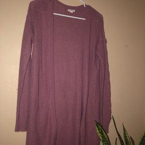long pink cardigan